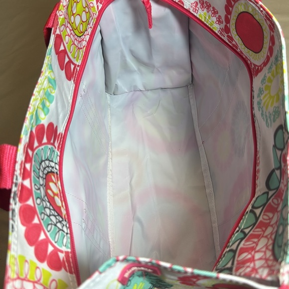 Colorful Thirty-One Organizing Zip Utility Tote in Citrus Medallion Pattern NWOT - Picture 9 of 12
